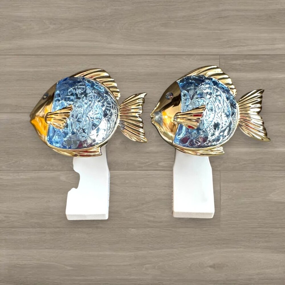 Bath & Body Works Optic Fish Wallflower Plug-In Set of 2 Blue Gold Coastal Ocean